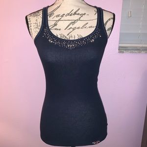 Navy Blue Beaded Hollister Tank